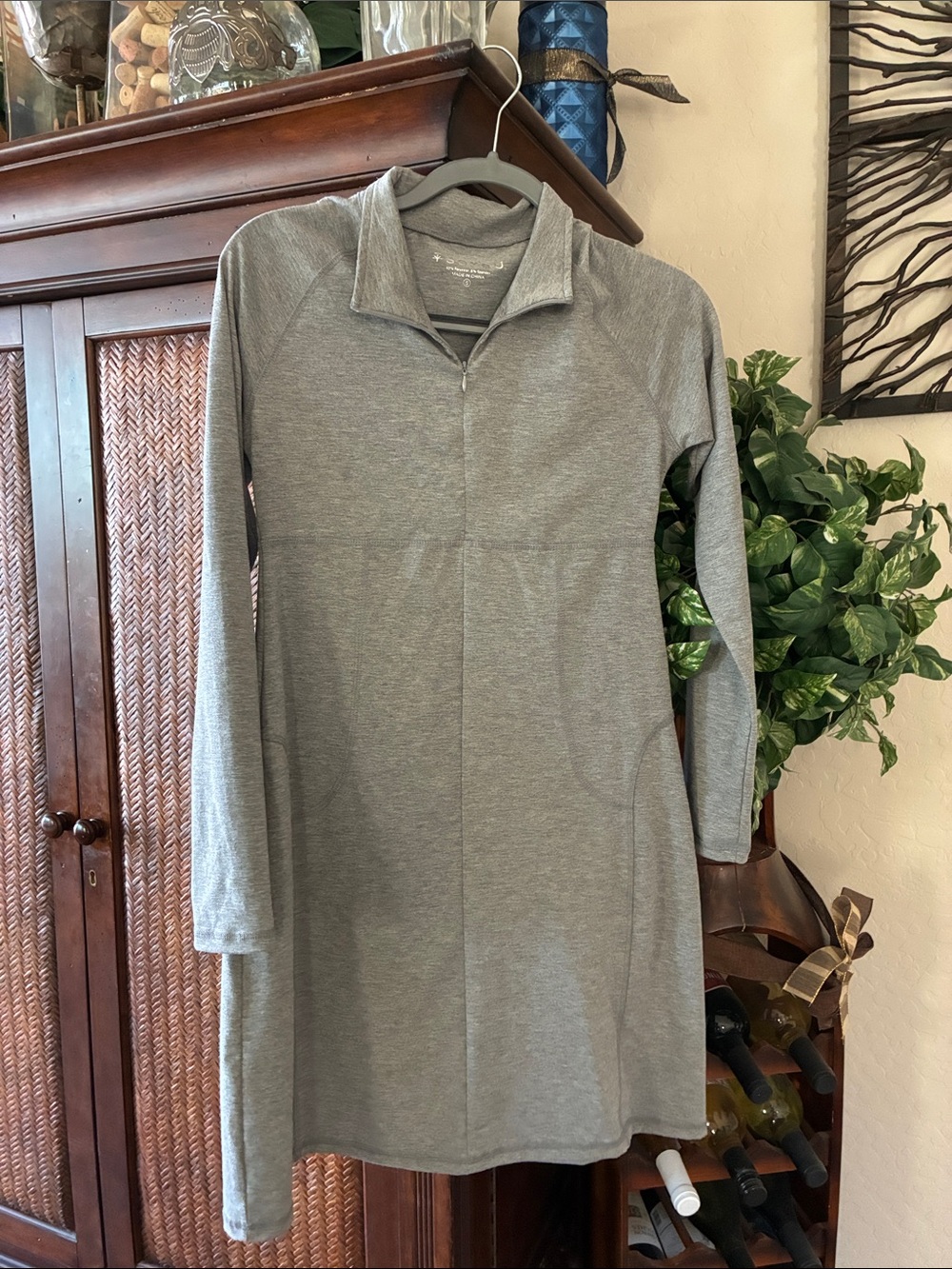 Soybu Heather Gray Long-Sleeve Quarter-Zip Dress